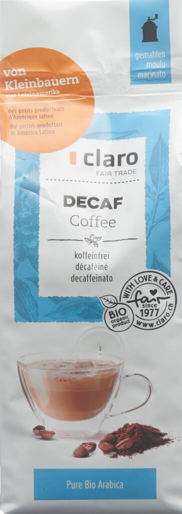 CLARO décaffeinato café moulu bio sach 250 g