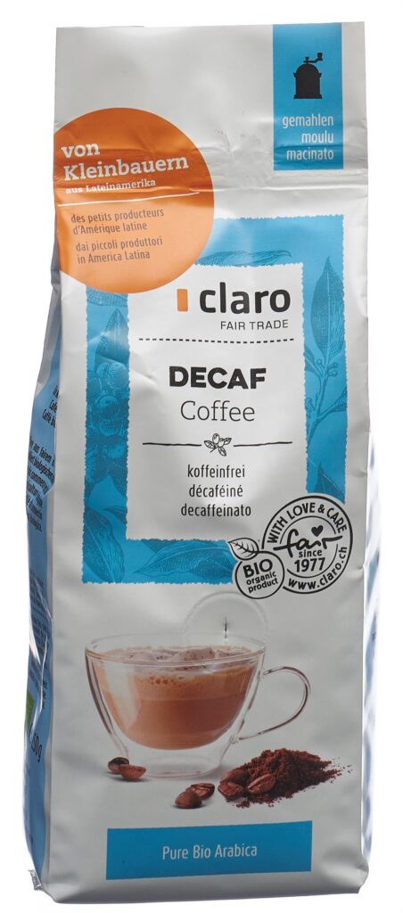 CLARO décaffeinato café moulu bio sach 250 g