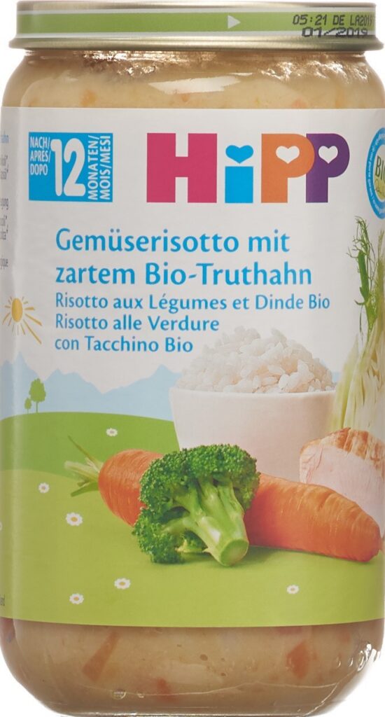 HIPP risotto aux légumes avec dinde verre 250 g