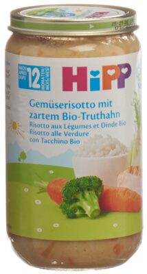 HIPP risotto aux légumes avec dinde verre 250 g