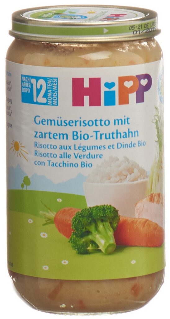 HIPP risotto aux légumes avec dinde verre 250 g
