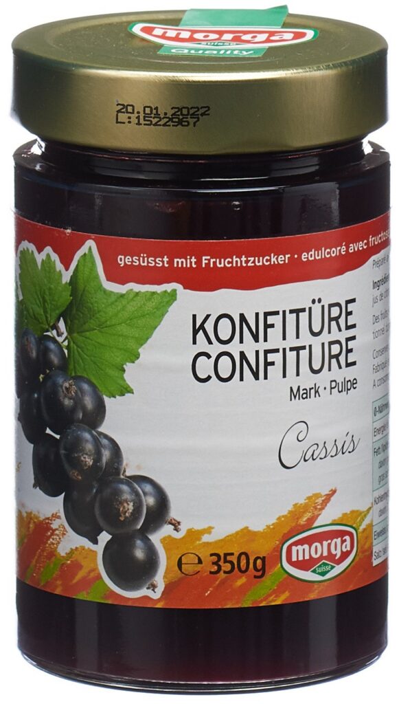 MORGA confiture pulpe de cassis av fruct 350 g