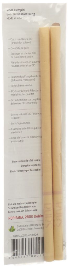 HOPISANA bougies auriculaire rouges inflamma 2 pce