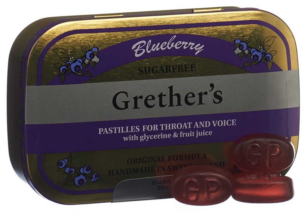 GRETHERS Blueberry pastilles sans sucre 110 g