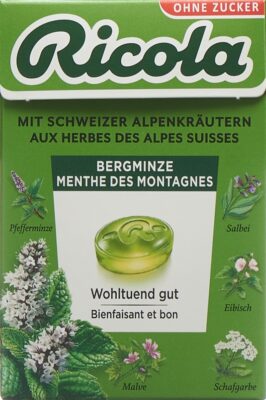 RICOLA bonbons menthe montagnes ss as box 50 g