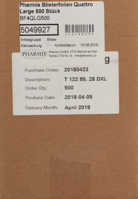 PHARMIS feuilles blister quattro large 500 pce