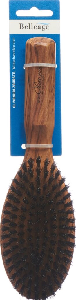 BELLEAGE brosse à cheveux bois olivier ovale