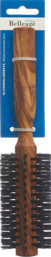 BELLEAGE brosse à cheveux bois olivier ronde