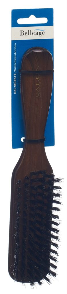 BELLEAGE brosse bois foncé étroit long