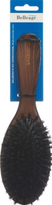 BELLEAGE brosse bois tête caoutc foncé ovale