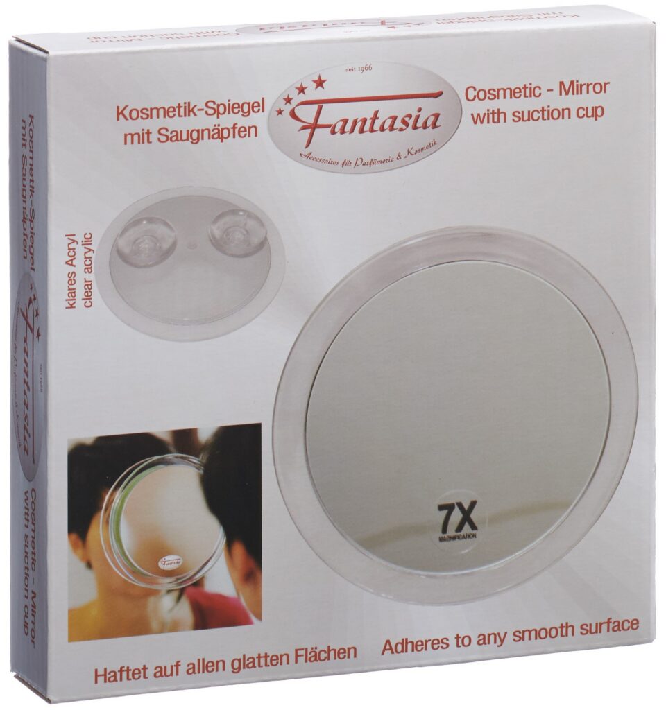 HERBA miroir grossissant 7fois 15cm 2 ventouses