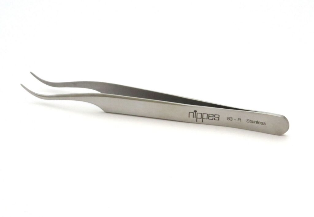 NIPPES Pincette à tiques 12cm coudée Inox