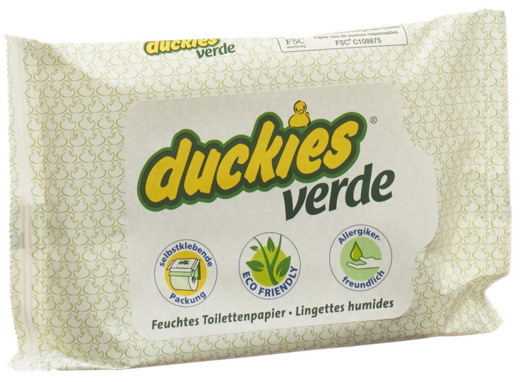 DUCKIES verde lingettes WC humides 30 pce