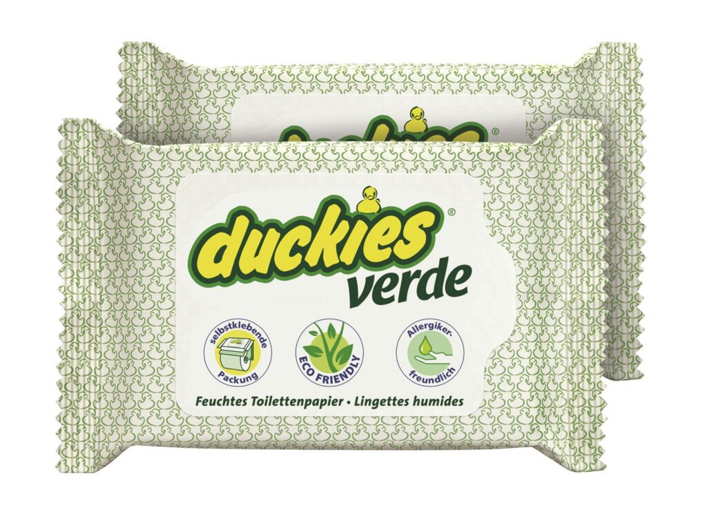 DUCKIES verde lingettes WC humides duo 2 x 30 pce