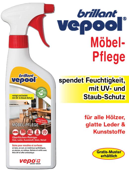 VEPOOL BRILLANT soin des meubles vapo 500 ml