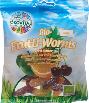 ÖKOVITAL frutti-worms sans gélatine 80 g