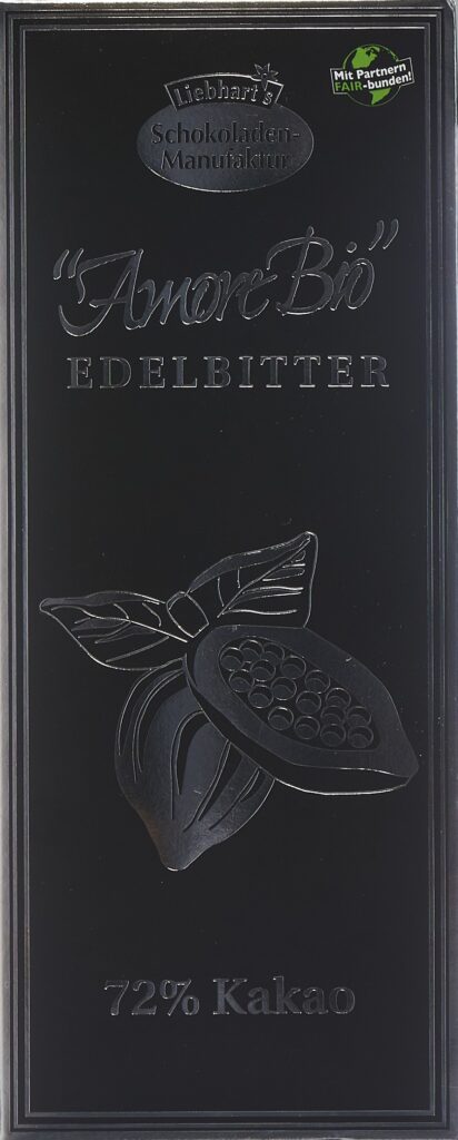 LIEBHART choco noir cacao 72% bio 100 g