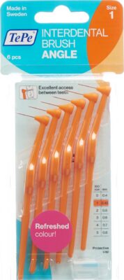 TEPE Angle brosse interdentaire 0.45mm oran 6 pce