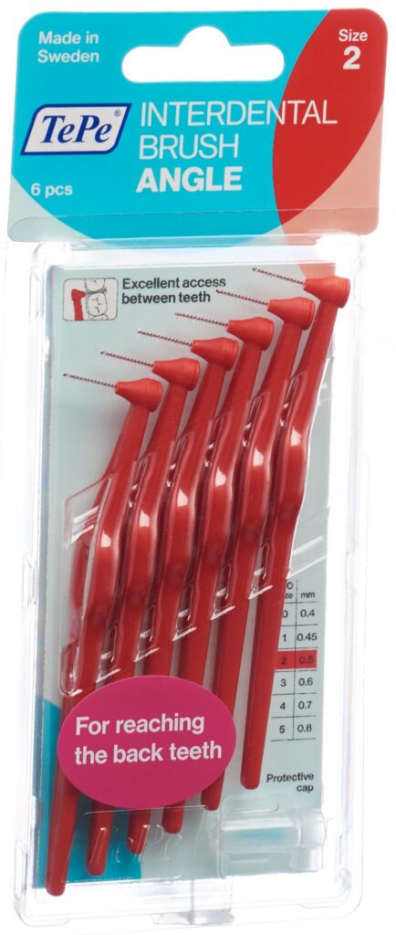 TEPE Angle brosse interdentaire 0.5mm rouge 6 pce