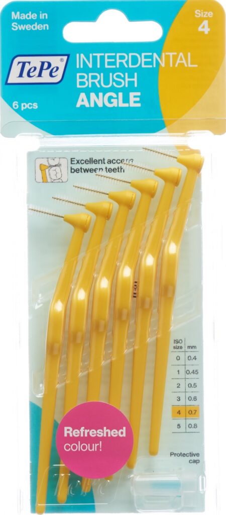 TEPE Angle brosse interdentaire 0.7mm jaune 6 pce
