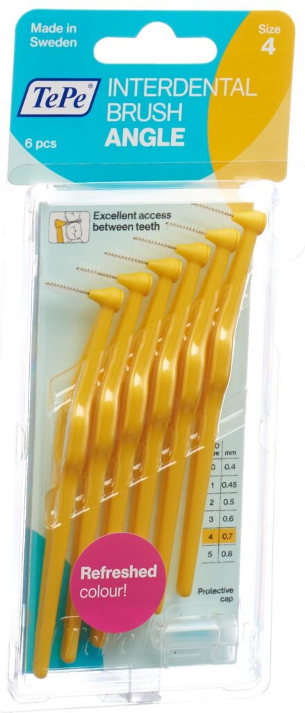 TEPE Angle brosse interdentaire 0.7mm jaune 6 pce