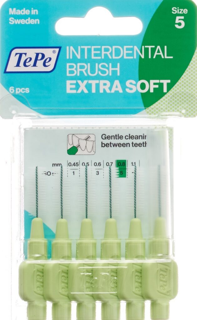 TEPE Interden Brush 0.8mm x-soft vert blist 6 pce