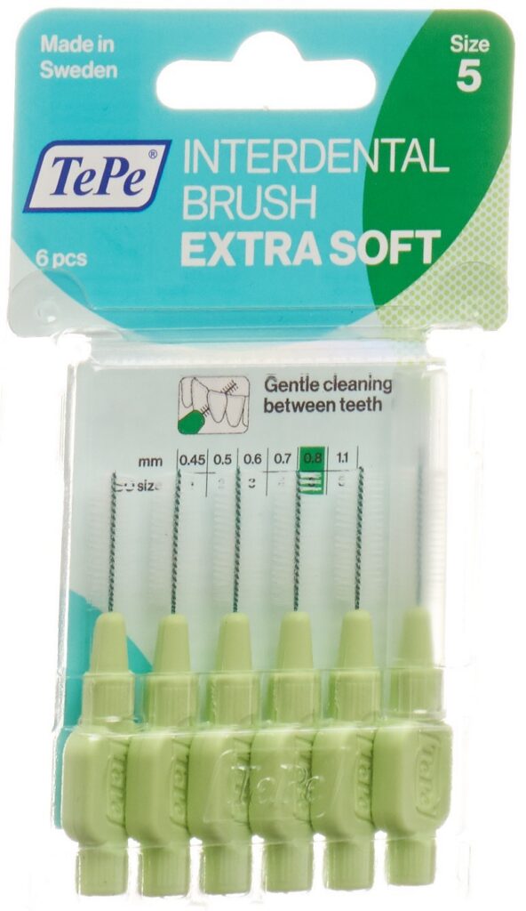 TEPE Interden Brush 0.8mm x-soft vert blist 6 pce