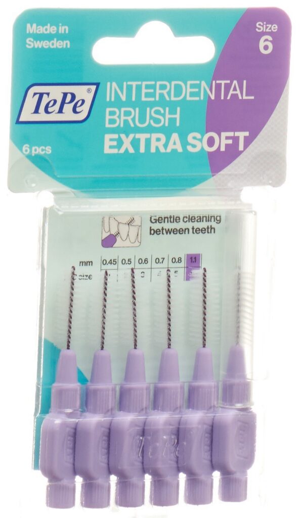 TEPE Interden Brush 1.1mm x-soft viol blist 6 pce