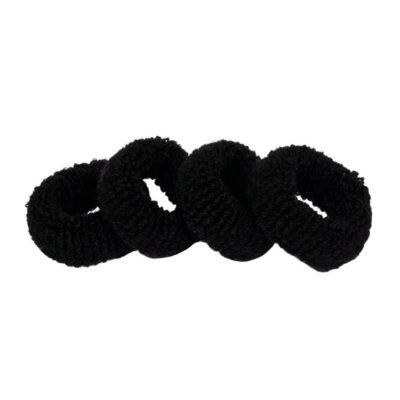 HERBA élastique cheveux 4cm frottée noir 4 pce