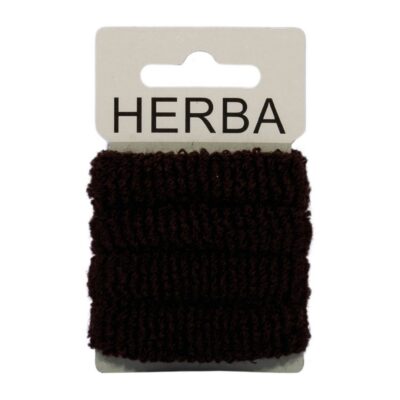 HERBA élastique cheveux 4cm frottée noir 4 pce