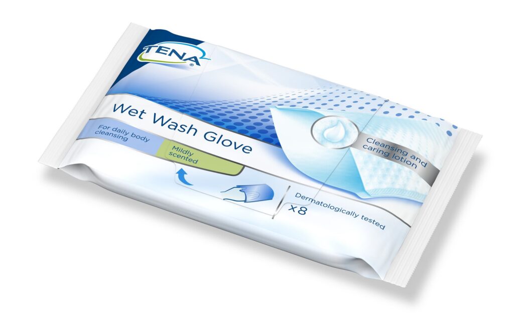 TENA Wet Wash Glove parfumé 8 pce