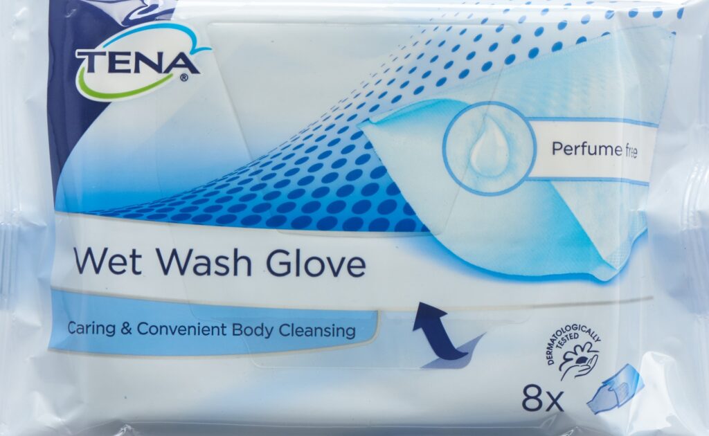 TENA Wet Wash Glove non parfumé 8 pce