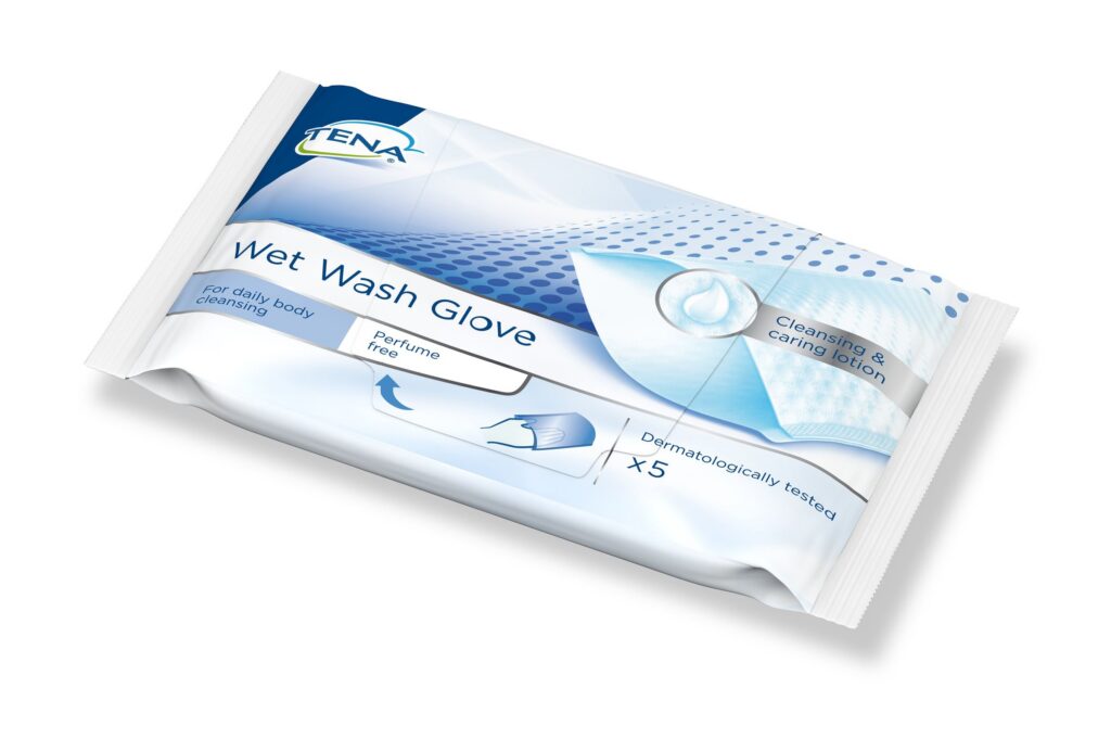 TENA Wet Wash Glove non parfumé 5 pce