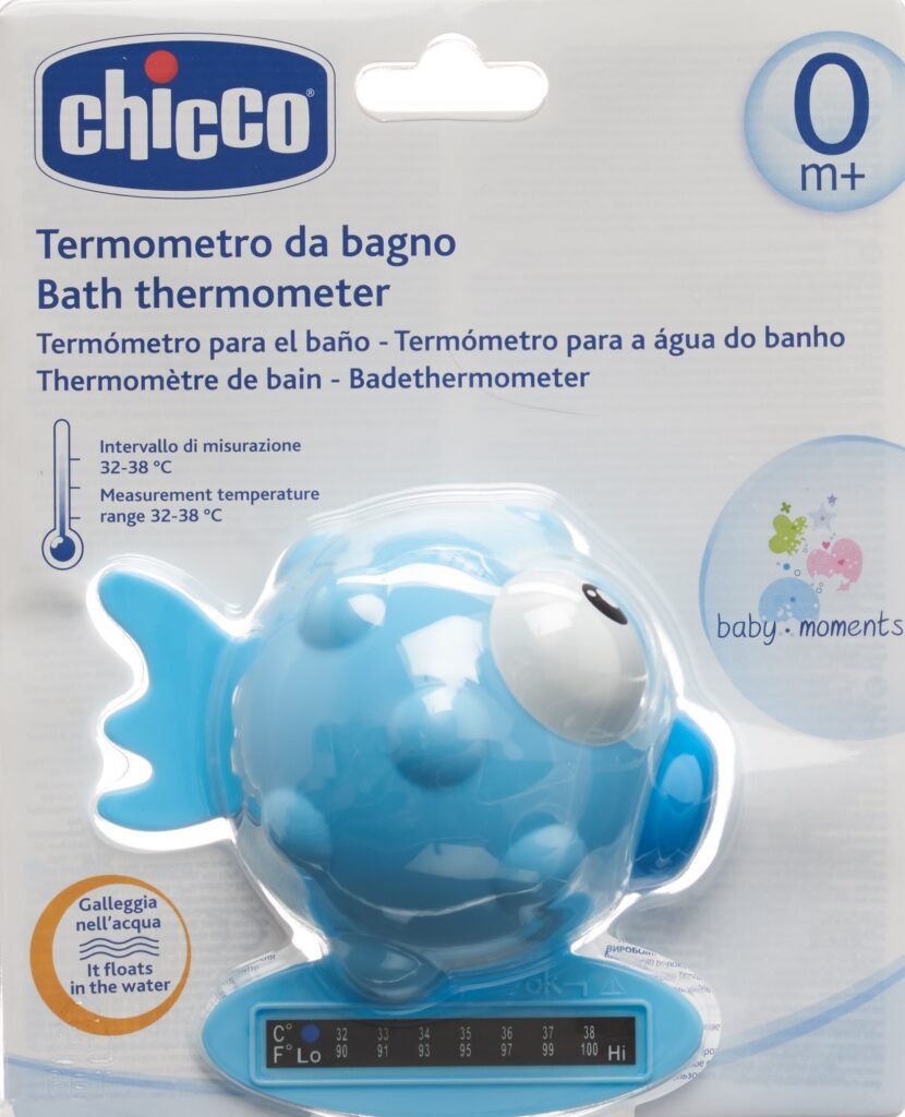CHICCO indicateur temp bain Globe Fish li blue 0m+