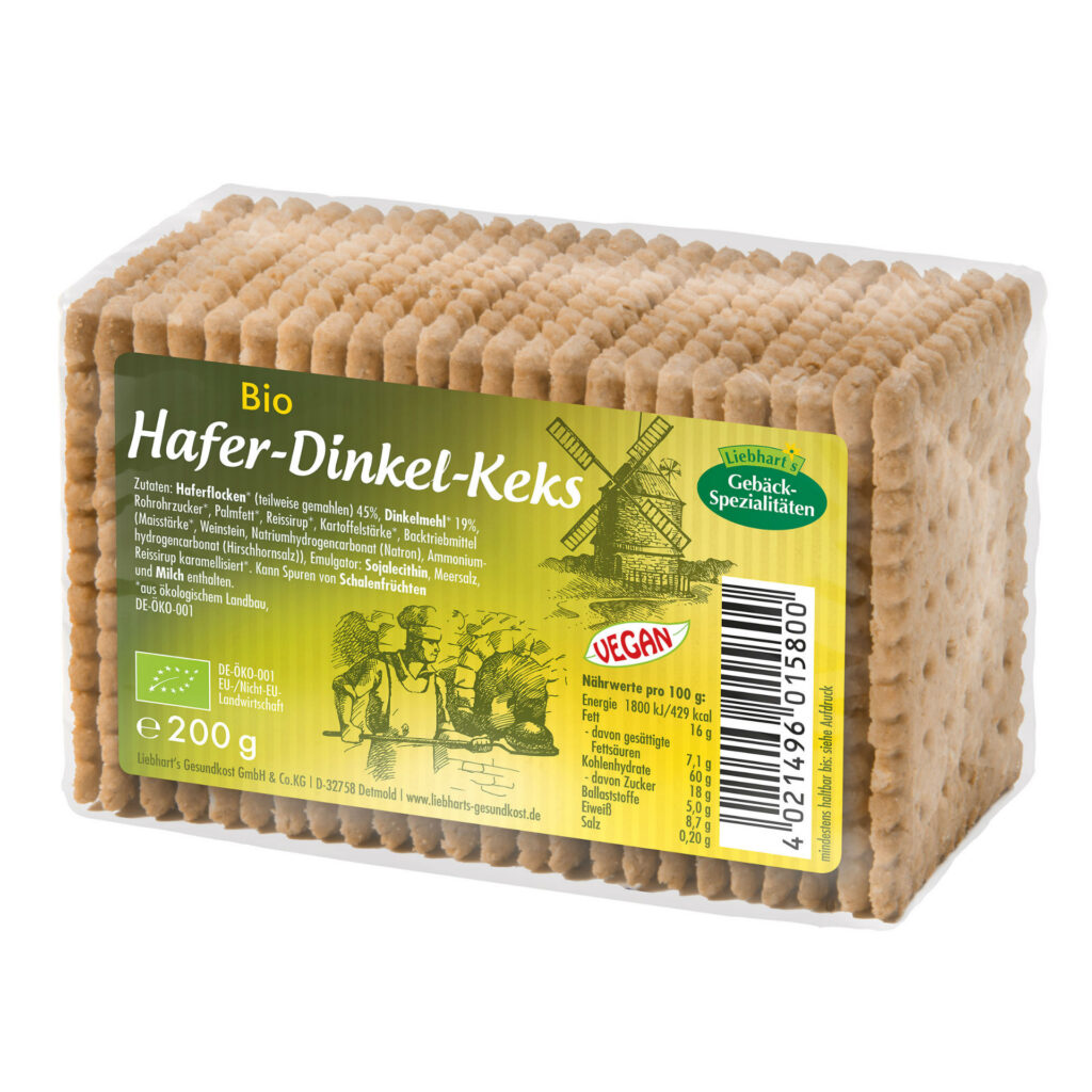LIEBHARTS biscuits d'avoine bio 200 g