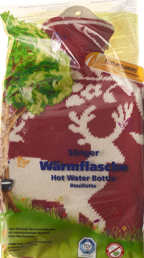 SÄNGER bouillotte 2l housse tricot rouge cerf