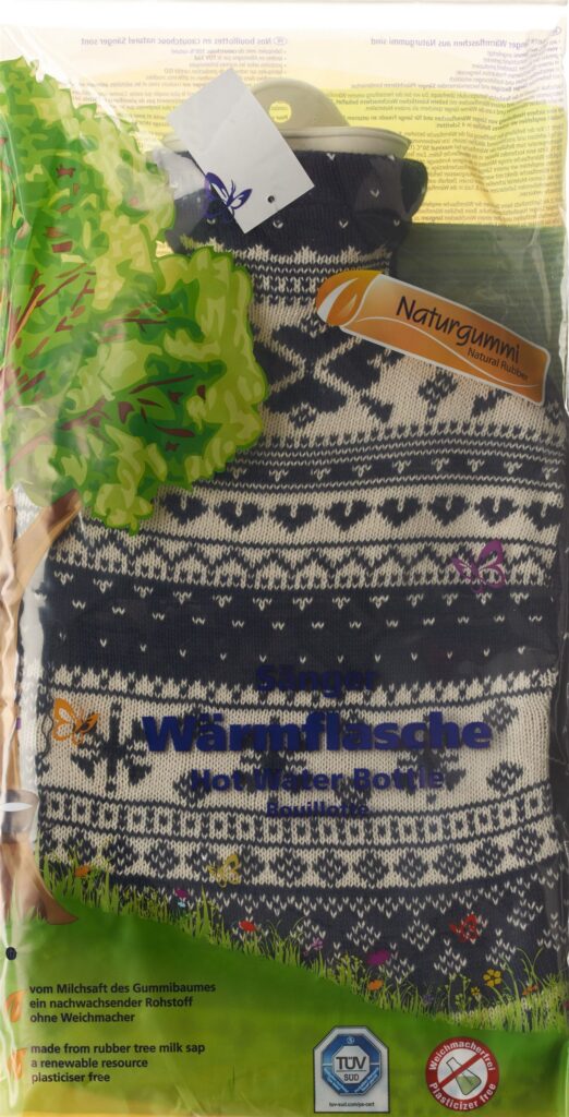SÄNGER bouillotte 2l housse tricot bleu norvég