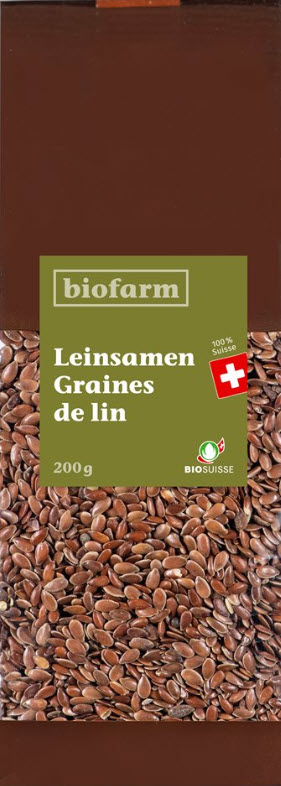 BIOFARM graines de lin bourgeon CH sach 200 g