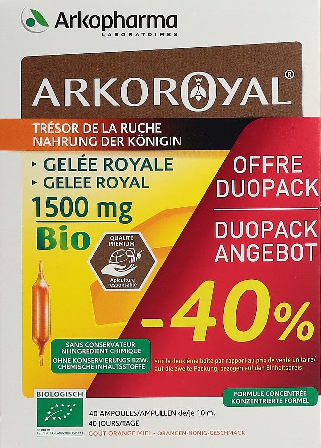 ARKOROYAL gelée royale 1500 mg bio duo 2 x 20 pce