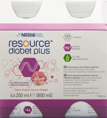 RESOURCE Diabet Plus fraise 4 fl 200 ml