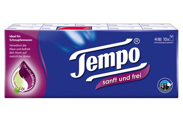 TEMPO mouchoirs Sanft&Frei 10 x 9 pce