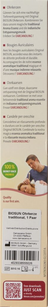 BIOSUN traditional bougie auriculaire 1 paire