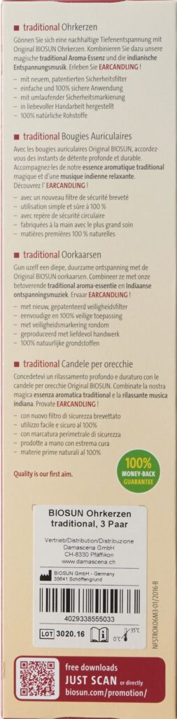 BIOSUN traditional bougie auriculaire 3 paire