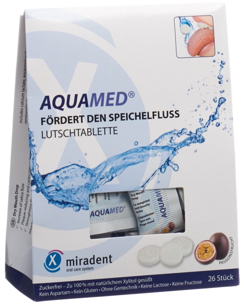 MIRADENT AQUAMED pastil sucer anti-bouche sèc 60 g