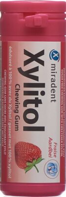 MIRADENT xylitol chewing gum kids fraise 30 pce
