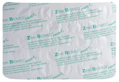 ZINK BIOMED plus C cpr sucer framboise 50 pce