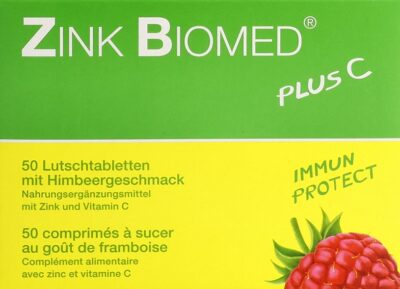 ZINK BIOMED plus C cpr sucer framboise 50 pce