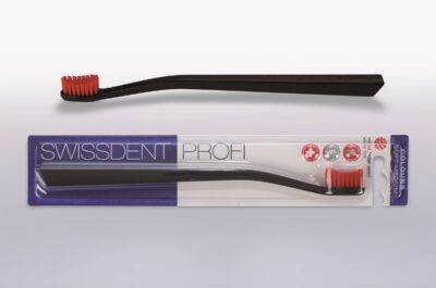 SWISSDENT Colours brosse dents noir/rouge soft-med