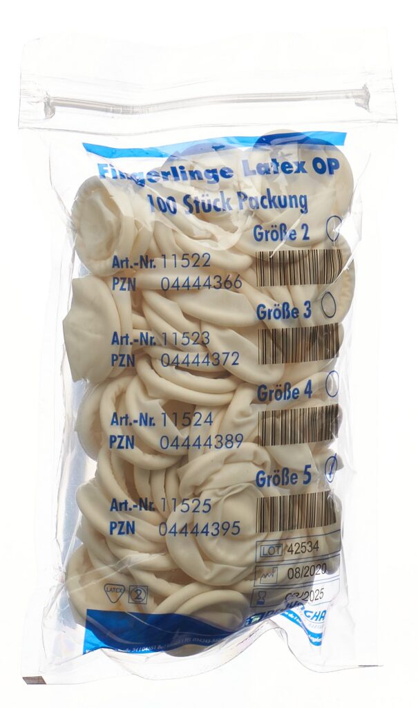 DR. JUNGHANS doigtiers latex Gr5 non poudr 100 pce