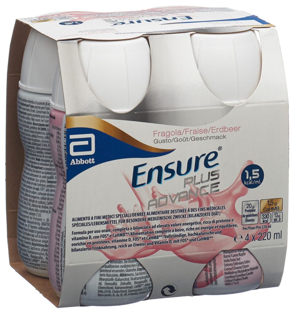 ENSURE Plus Advance fraise 4 x 220 ml